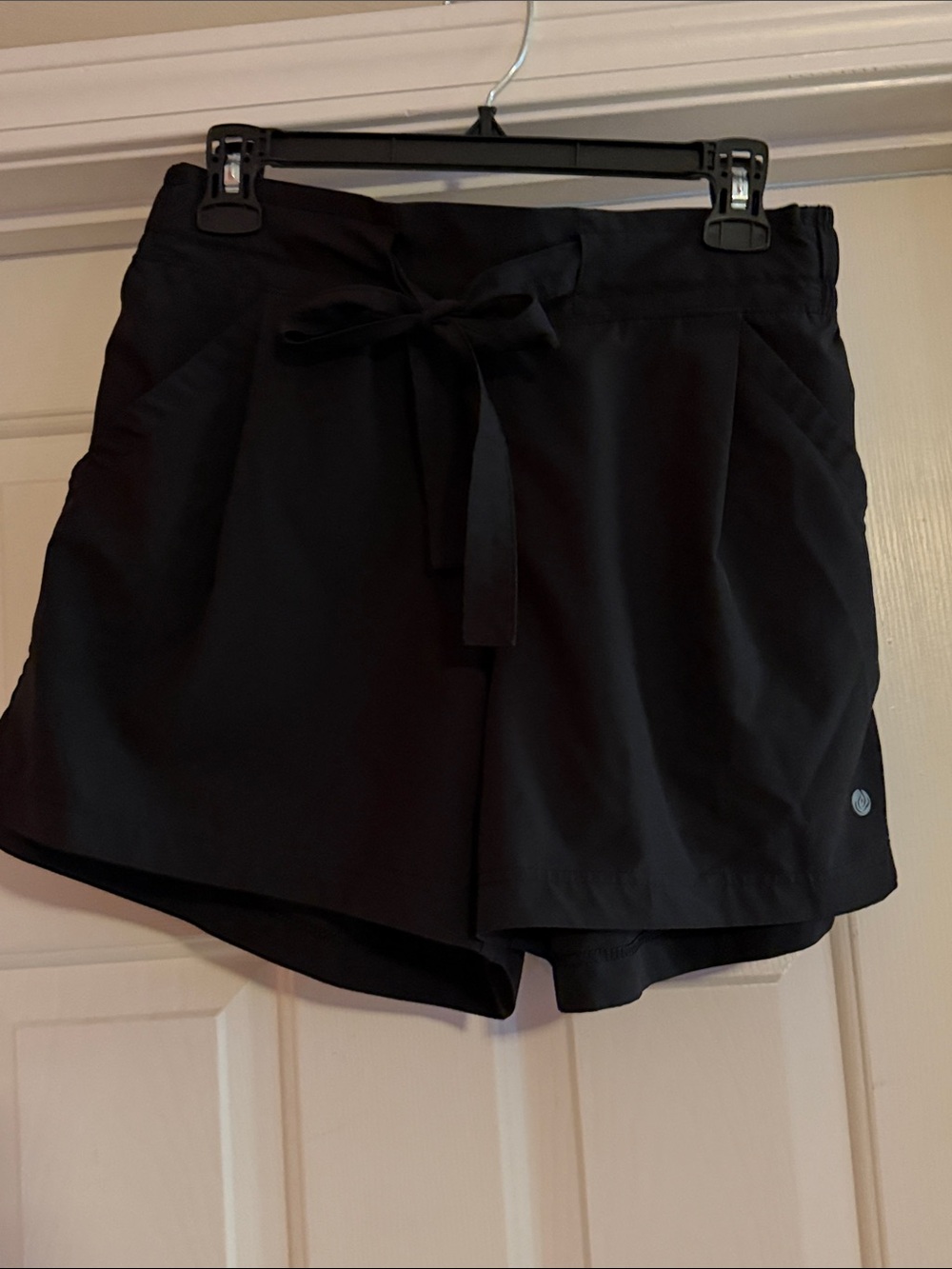 Apana Black Athletic Shorts with Tie Waist